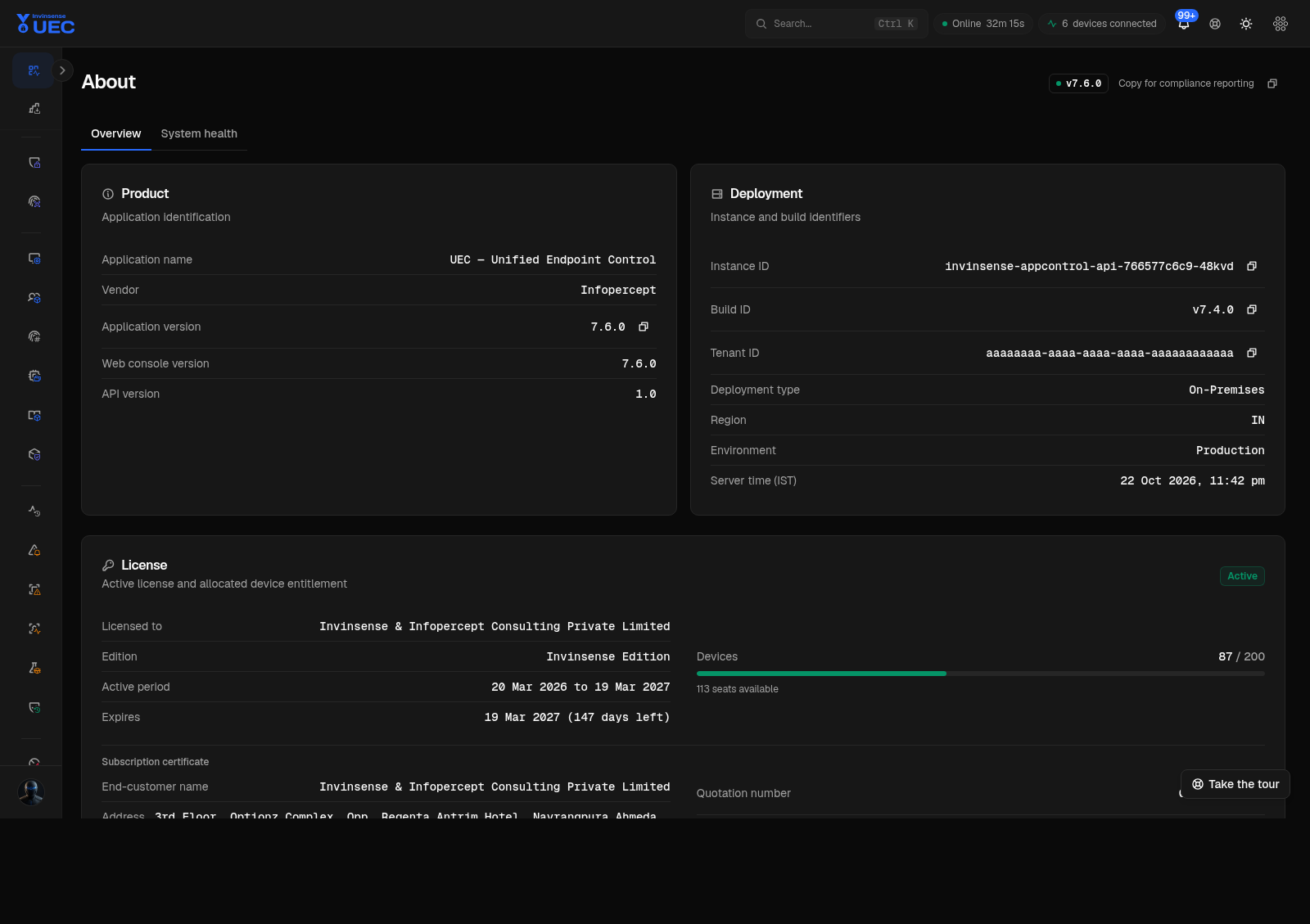 About in dark mode
