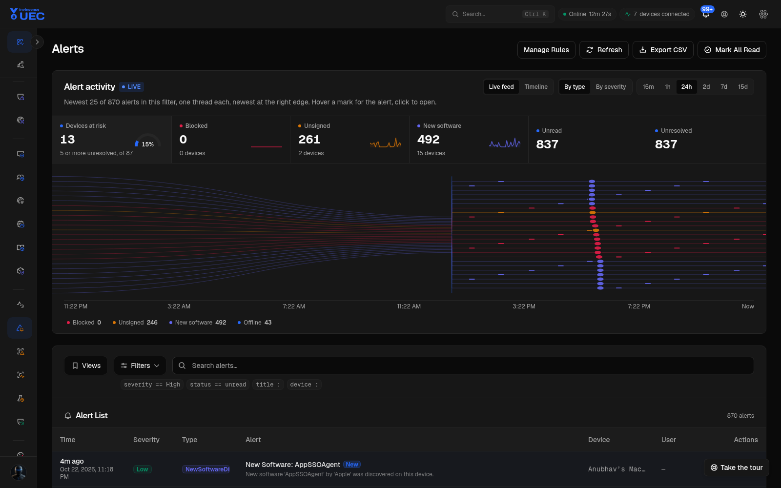 Alerts in dark mode