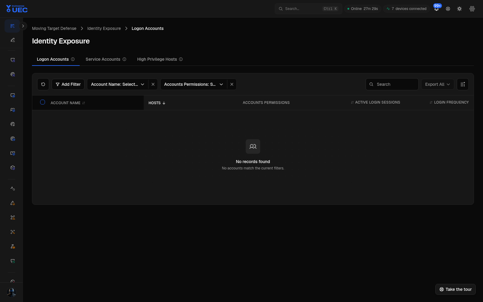 Identity Exposure in dark mode