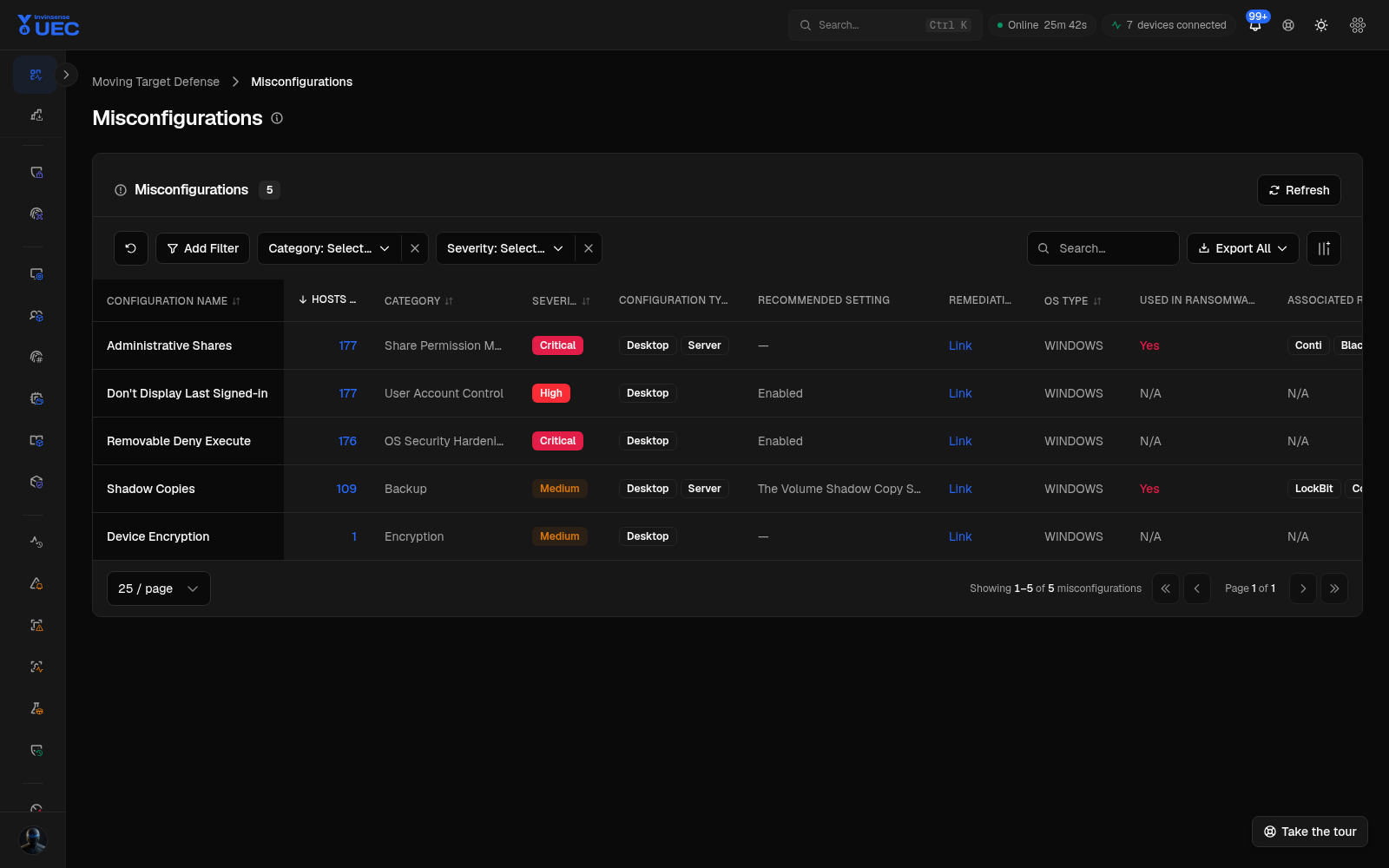 Misconfigurations in dark mode
