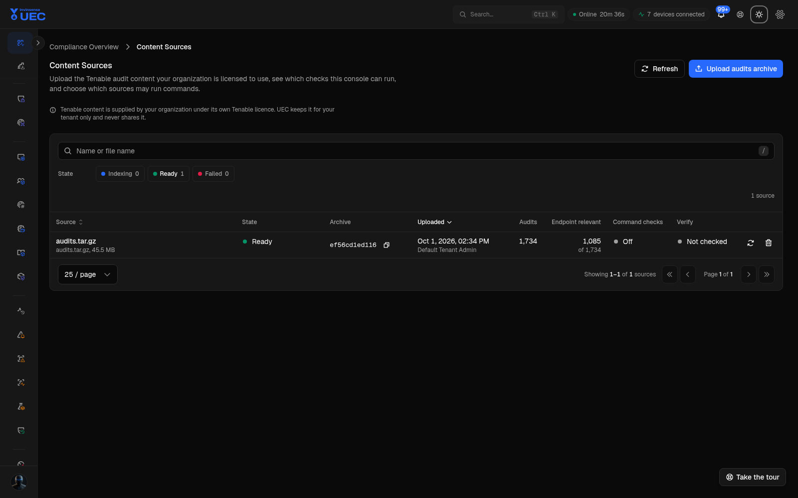 Content Sources in dark mode