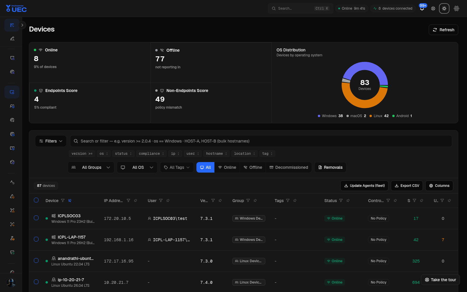 Devices in dark mode