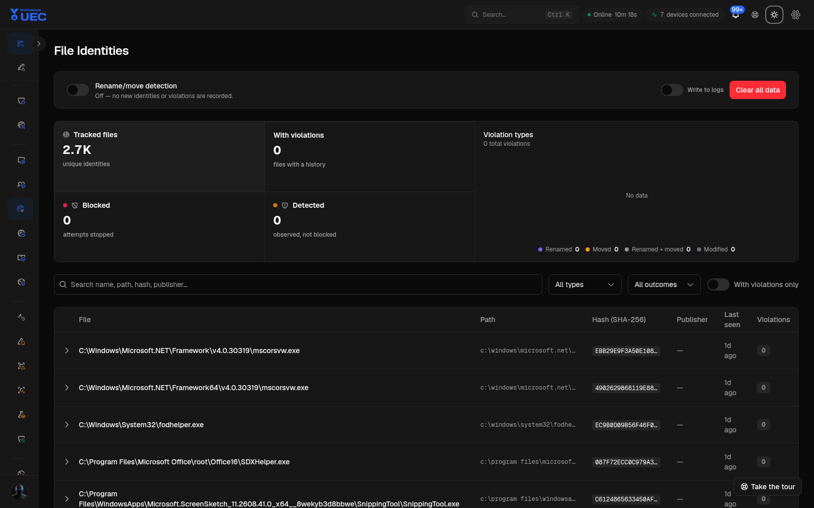 File identities in dark mode