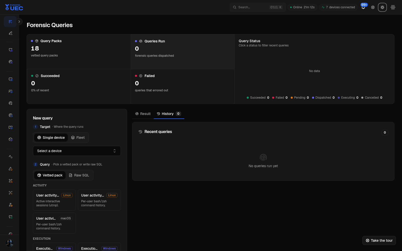 Forensic Queries in dark mode