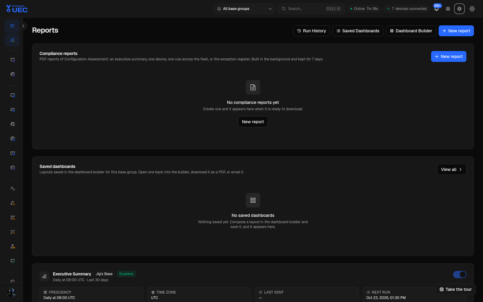Reports in dark mode