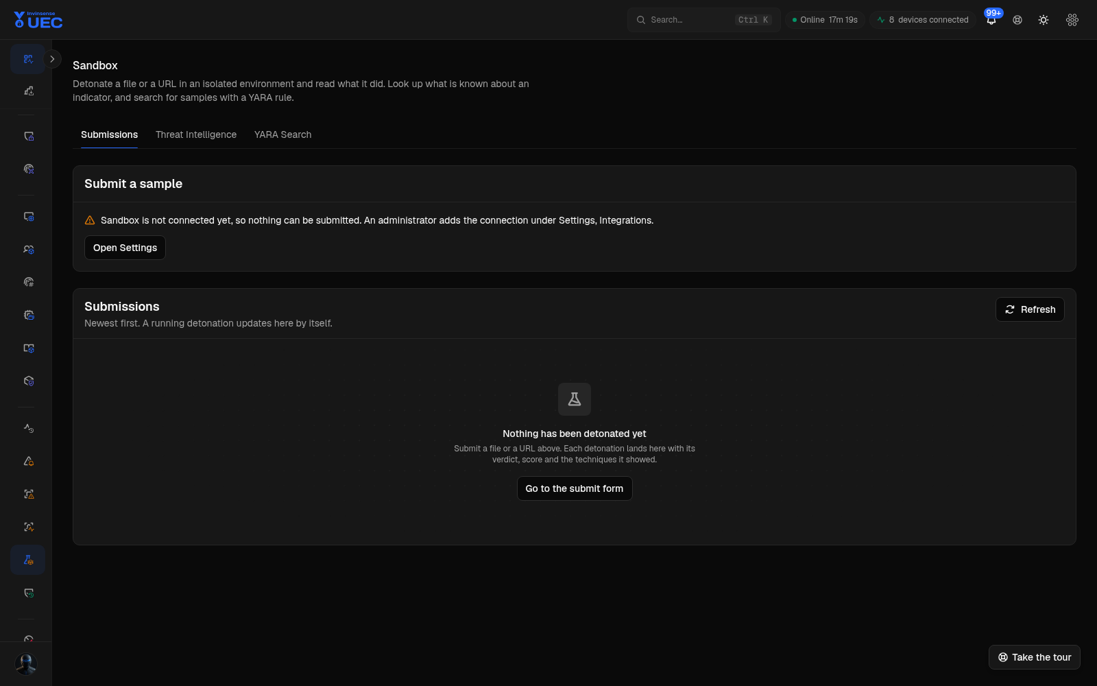 Sandbox in dark mode