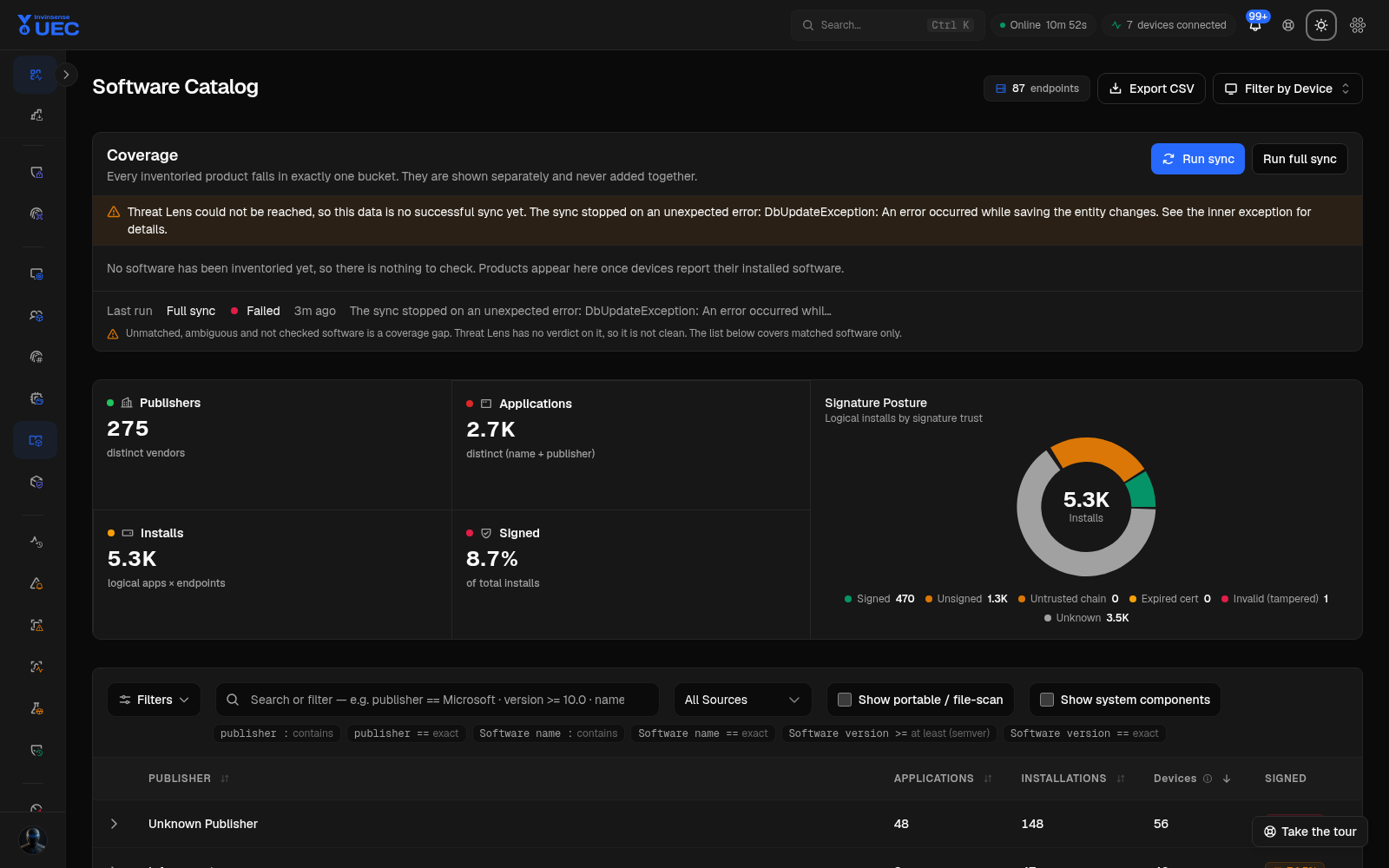 Category view in dark mode