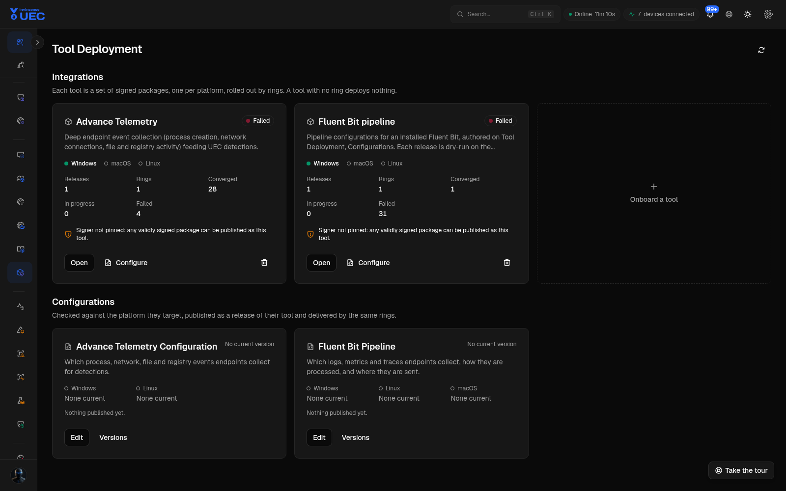 Tool Deployment in dark mode