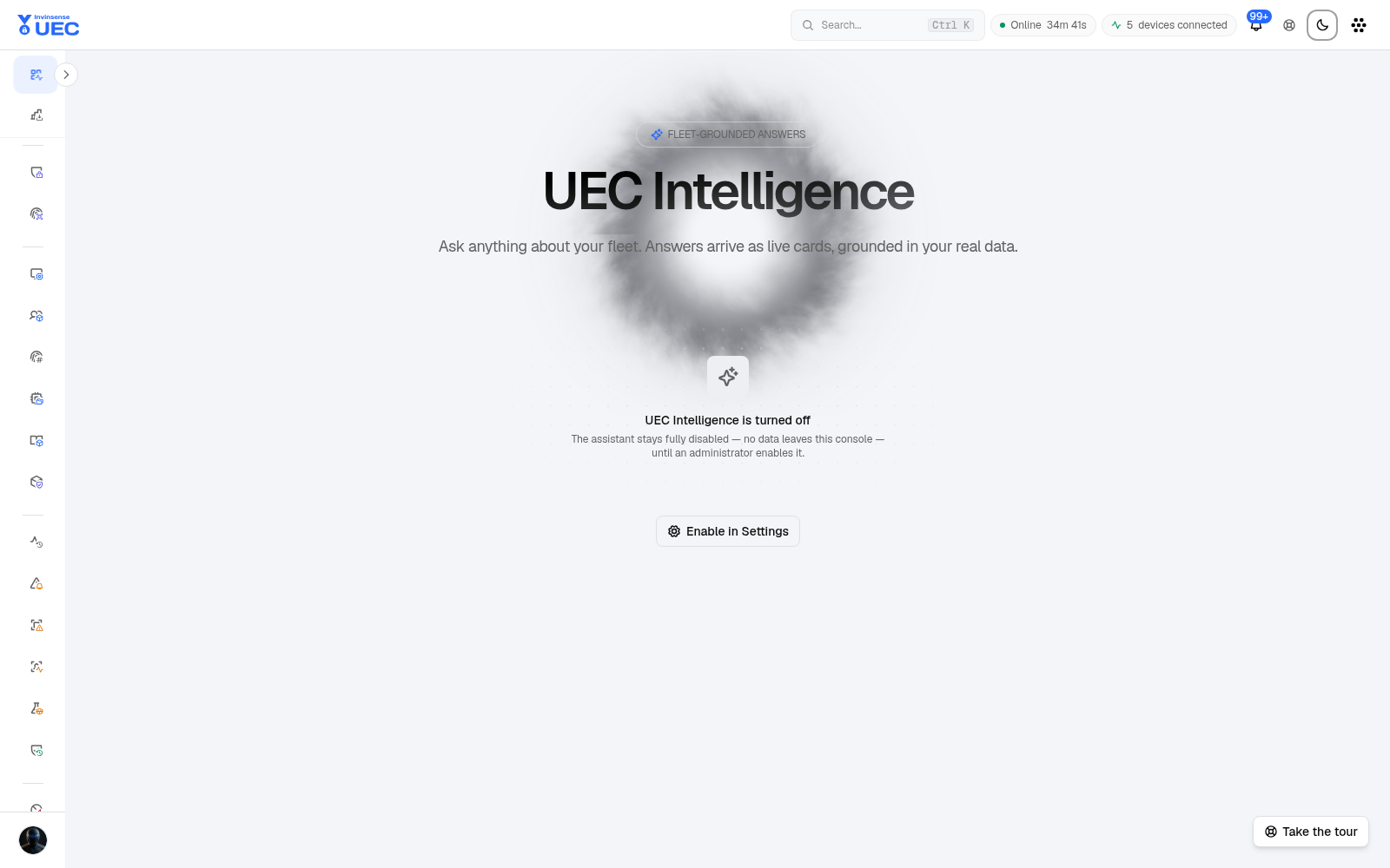 UEC Intelligence in light mode
