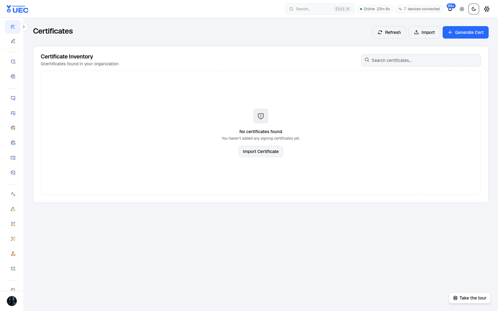 Certificates in light mode