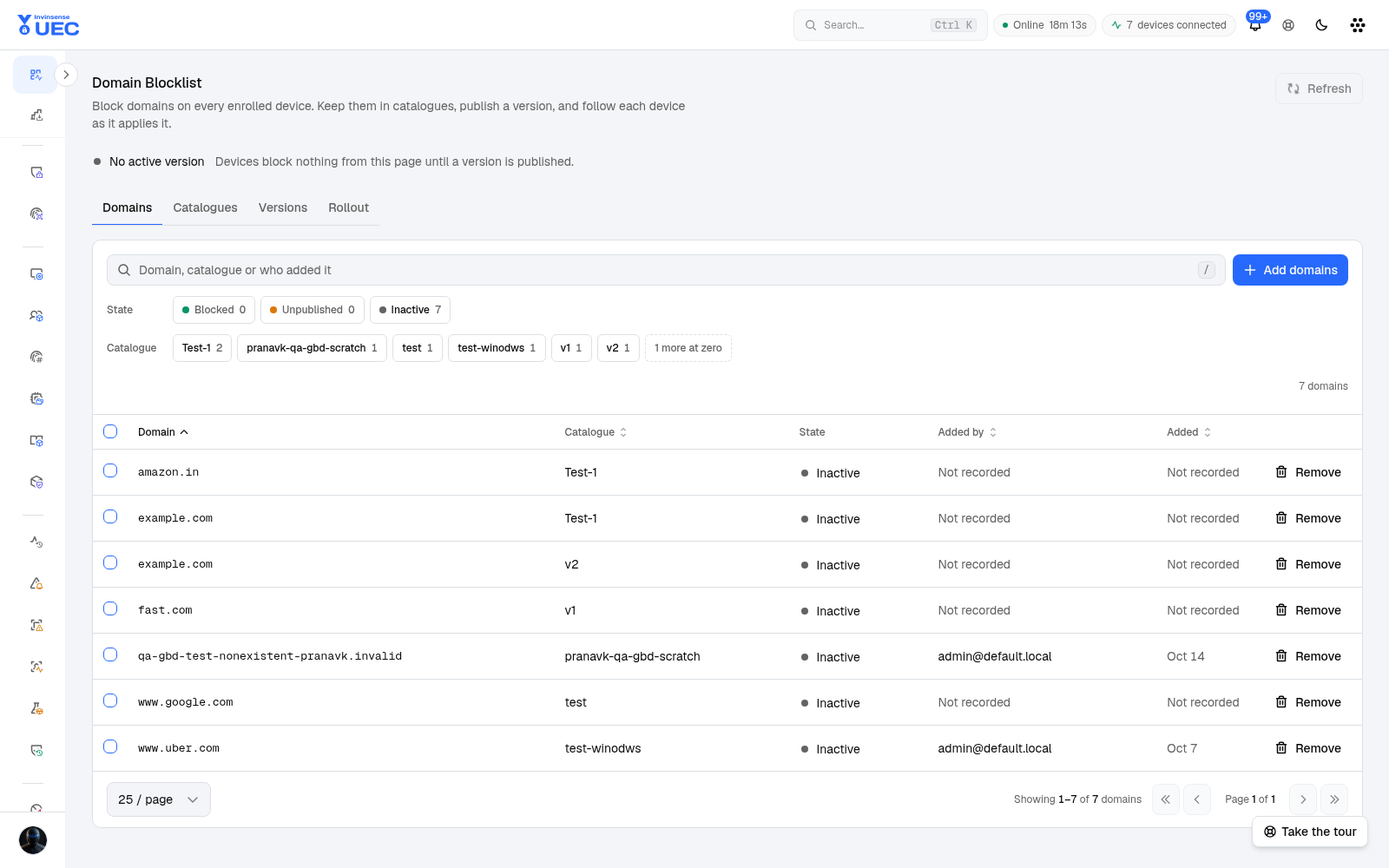 Domain Blocklist in light mode