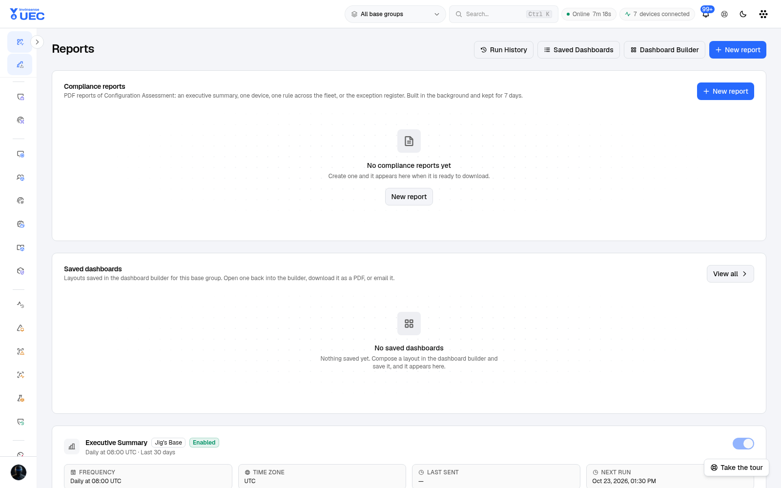 Reports in light mode