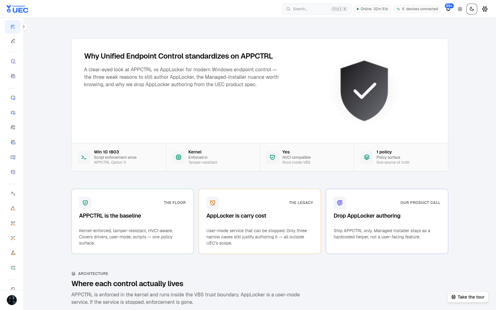 App Control versus AppLocker learning page in light mode