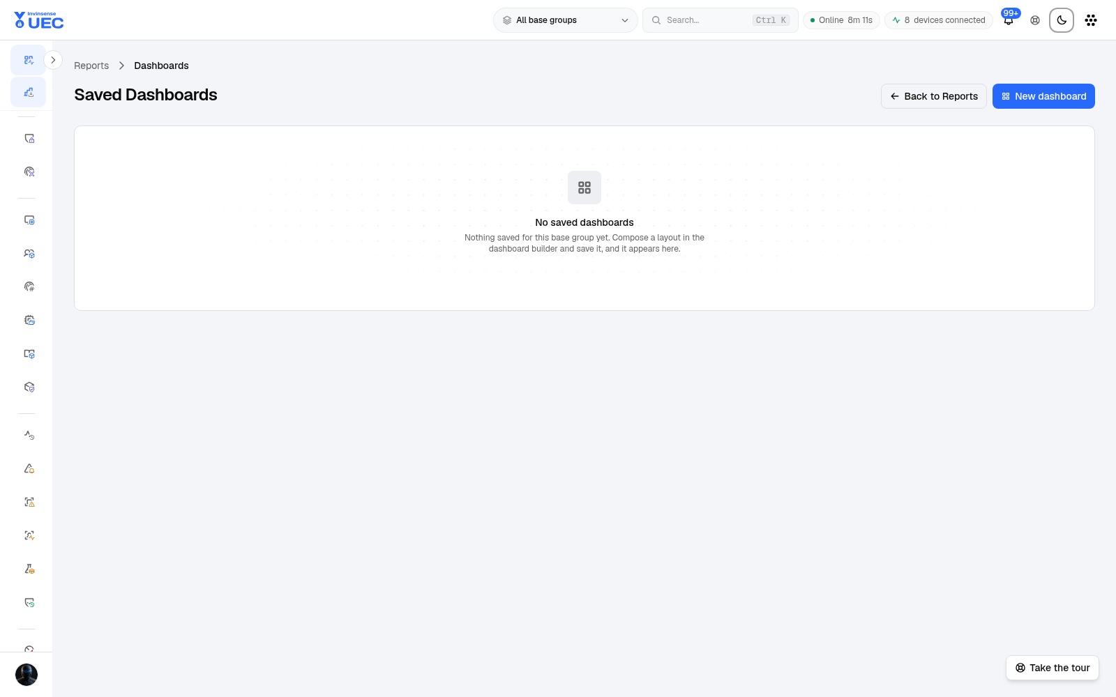 Saved Dashboards in light mode