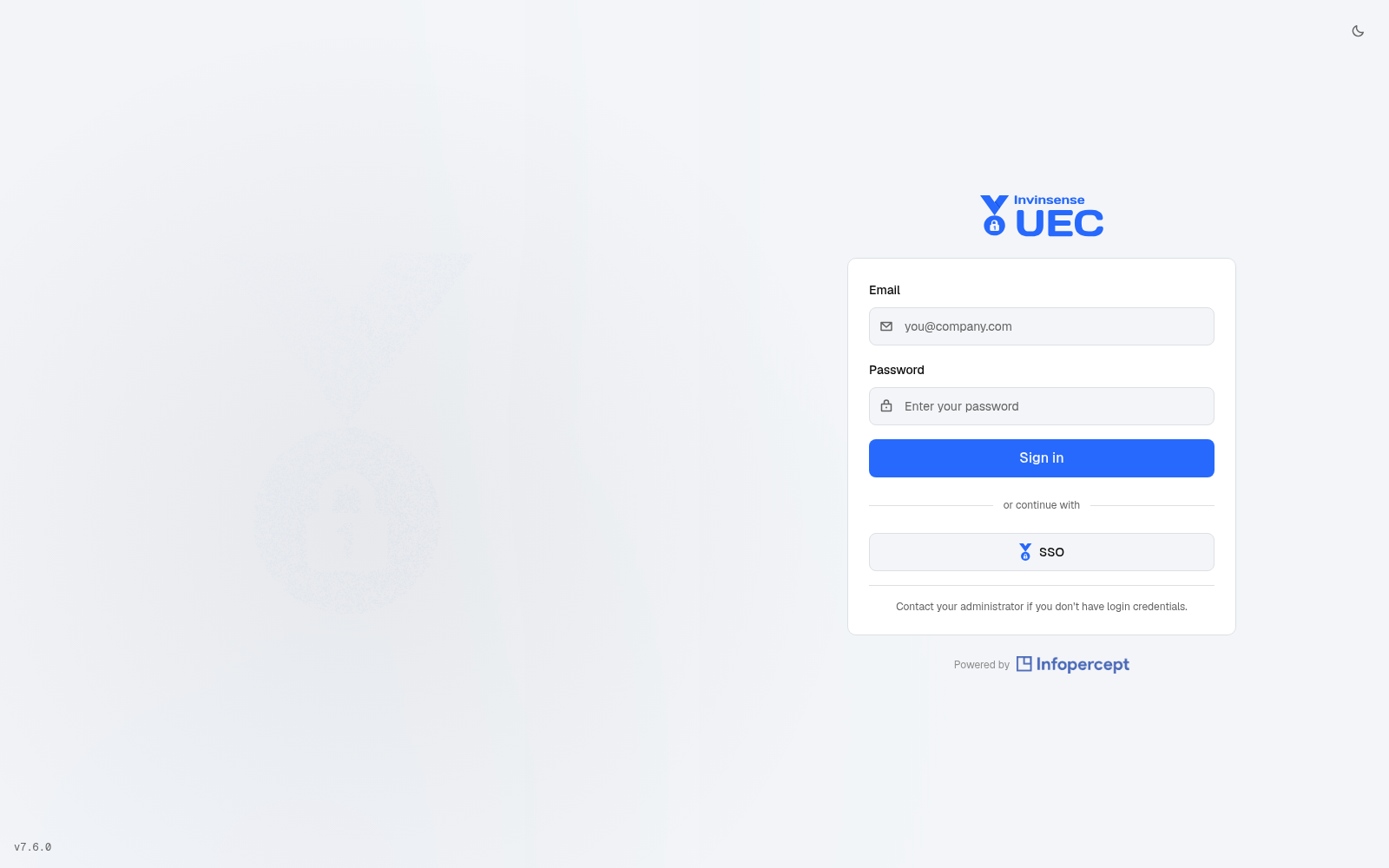 Sign-in screen in light mode